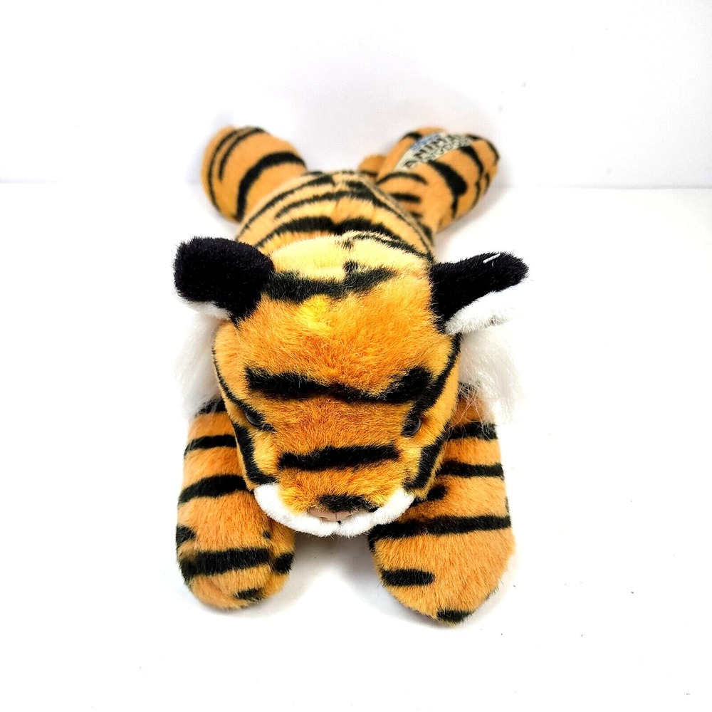 15" VINTAGE TIGER DISNEY STUFFED ANIMAL KINGDOM PLUSH TOY METAL BUTTON IN EAR